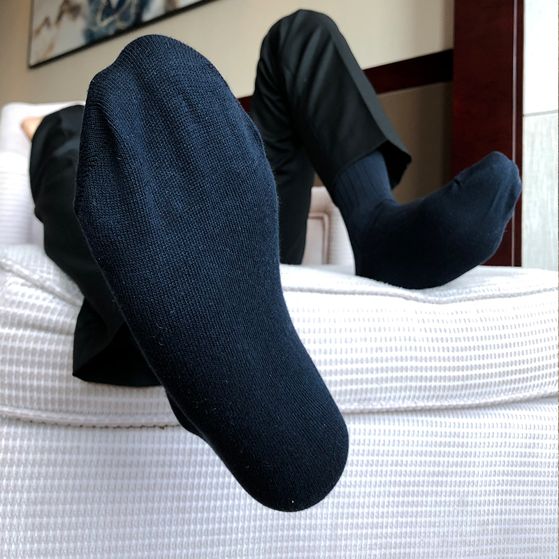 男士商务纯棉简约中筒袜子男日本绅士正装皮鞋运动袜