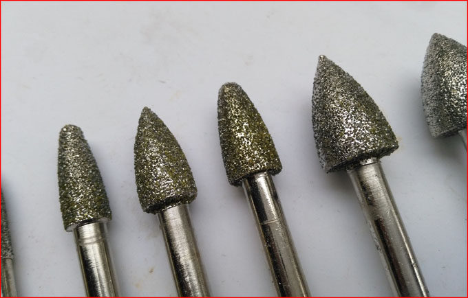 石材雕刻工具6柄子弹型 金刚石磨头 金刚砂磨棒原石去皮 46目