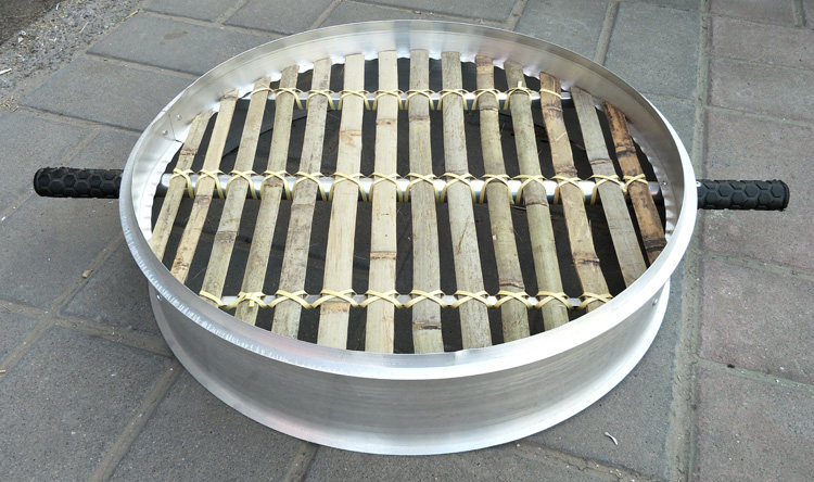 商用蒸包炉竹制圆形笼屉大蒸笼合金包口包边蒸包笼蒸笼笼屉