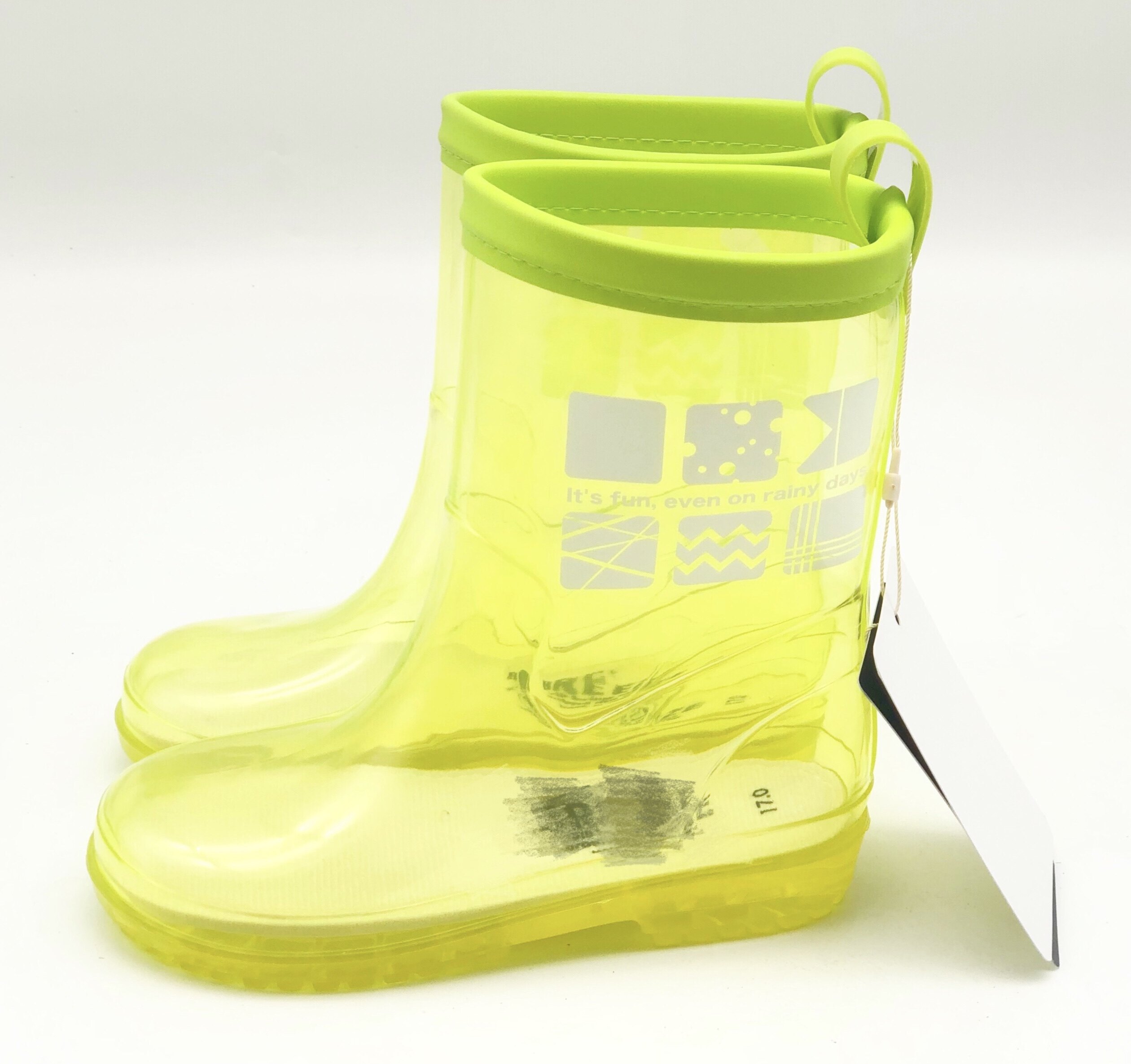 独家防滑雨靴儿童幼儿小童中小可爱柔软透明雨靴