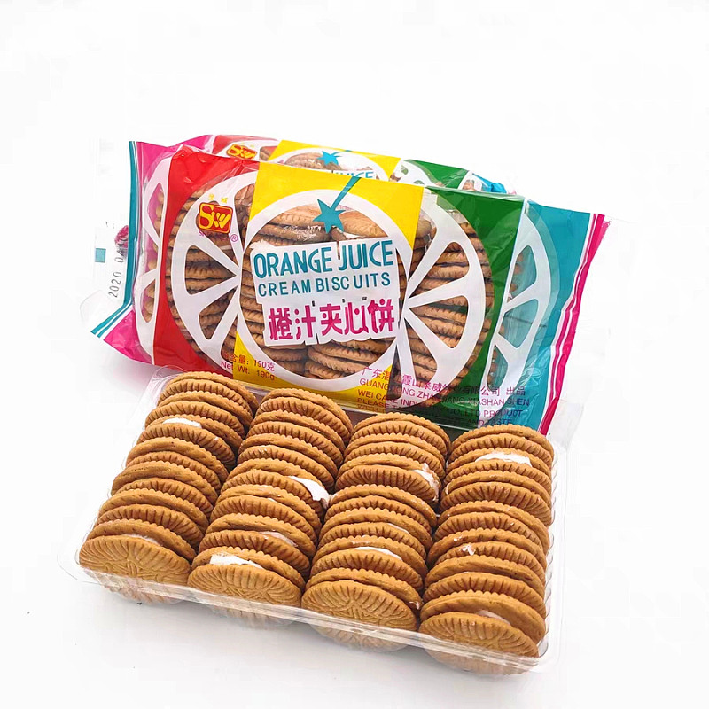 橙汁夹心饼干湖北老牌子8090儿时怀旧零食包邮酥性饼干
