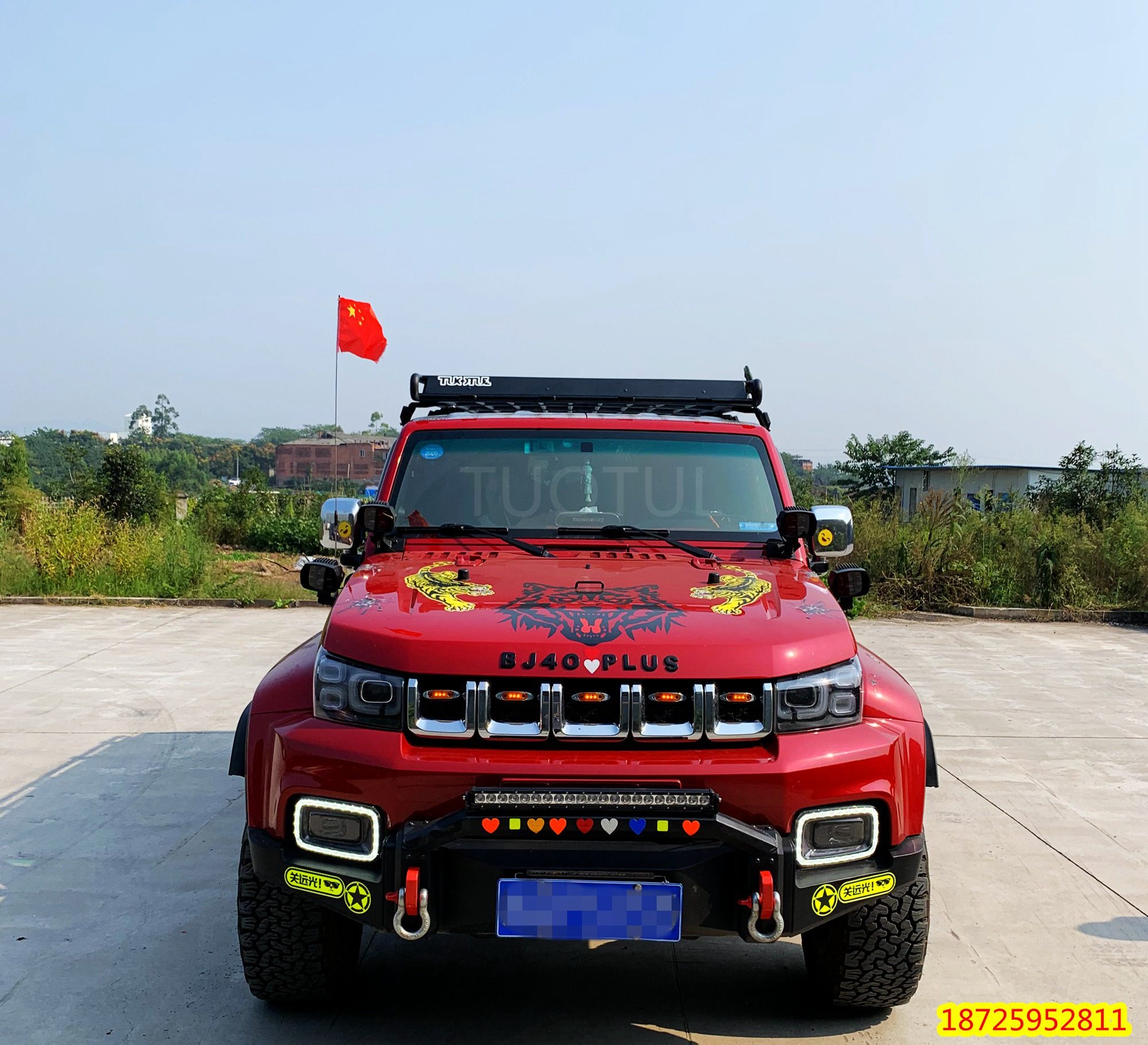 北京bj40l行李架bj40plus不锈钢车顶行李货架越野车顶架