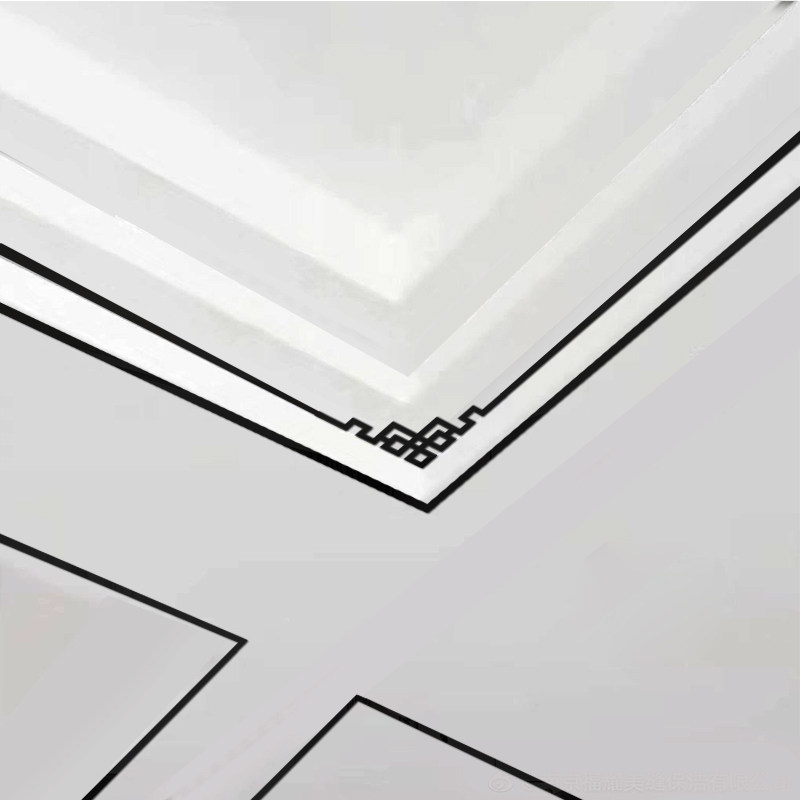 自粘客厅吊顶天花板装饰边框条3d立体亚克力镜面墙贴屋顶四对角贴