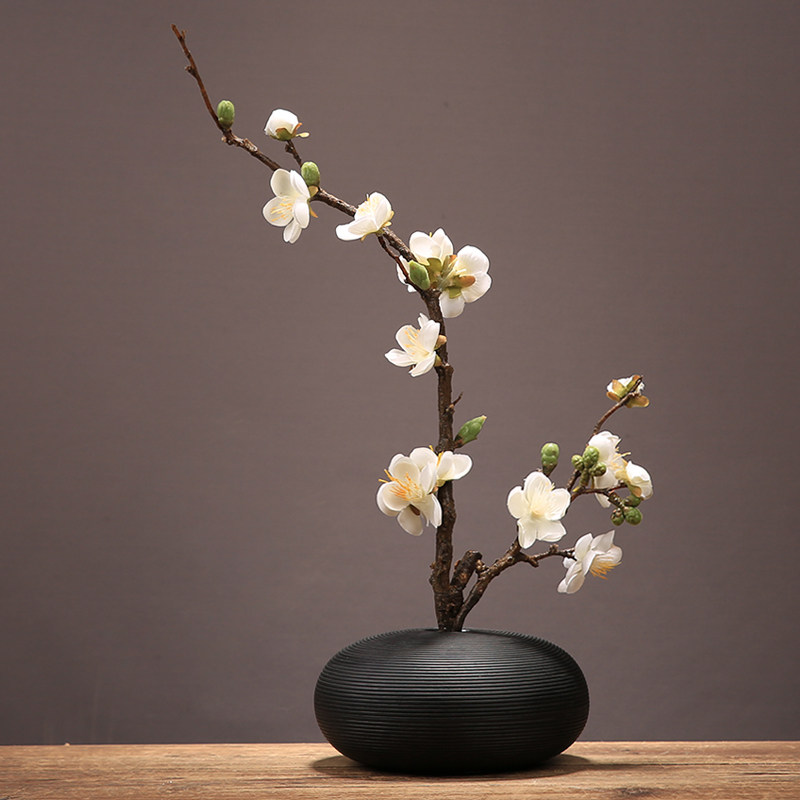 新中式摆件插花腊梅客厅干花梅花简约套装花瓶花瓶