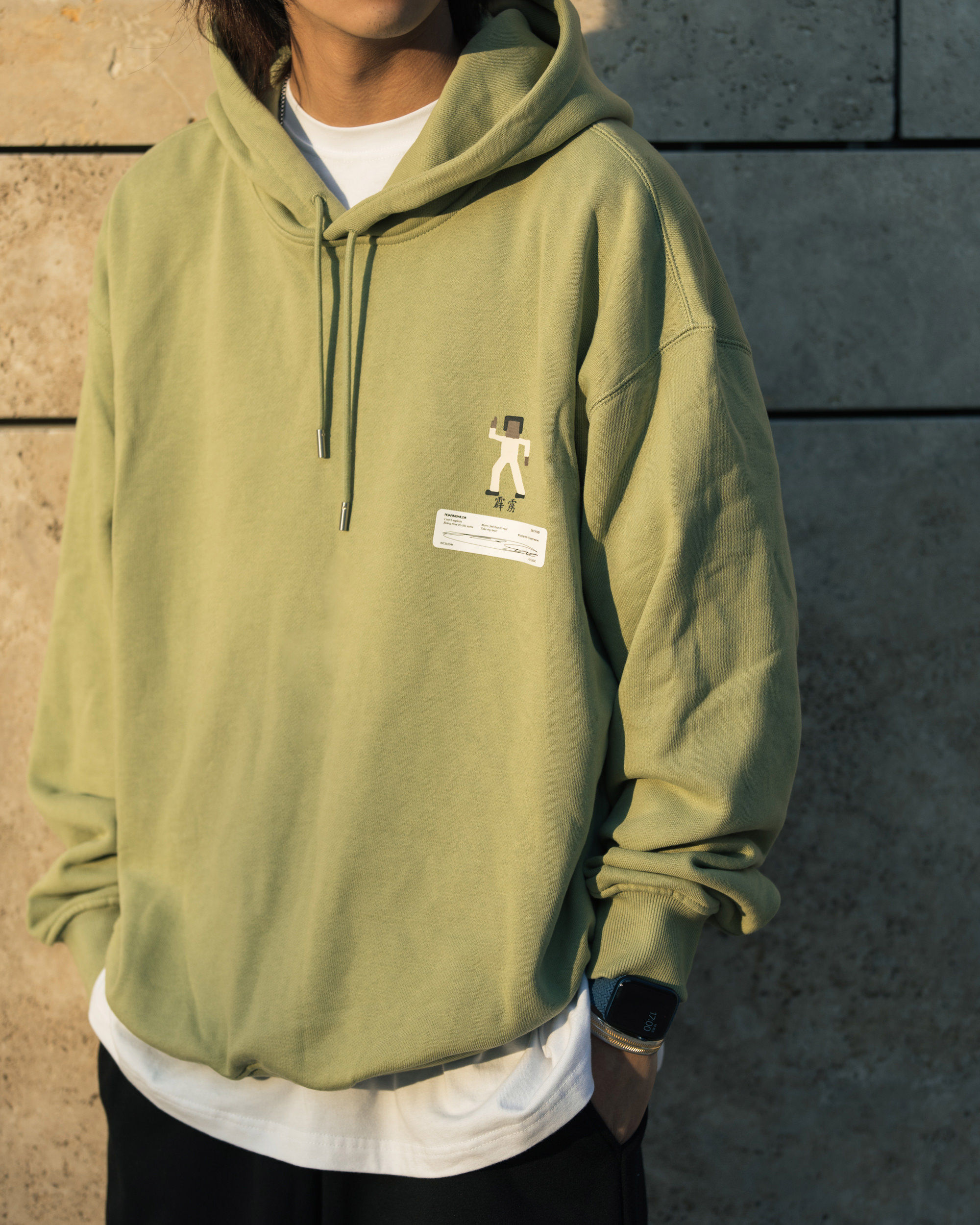 roaringwildaw20咆哮野兽灰绿色霹雳印花连帽卫衣卫衣