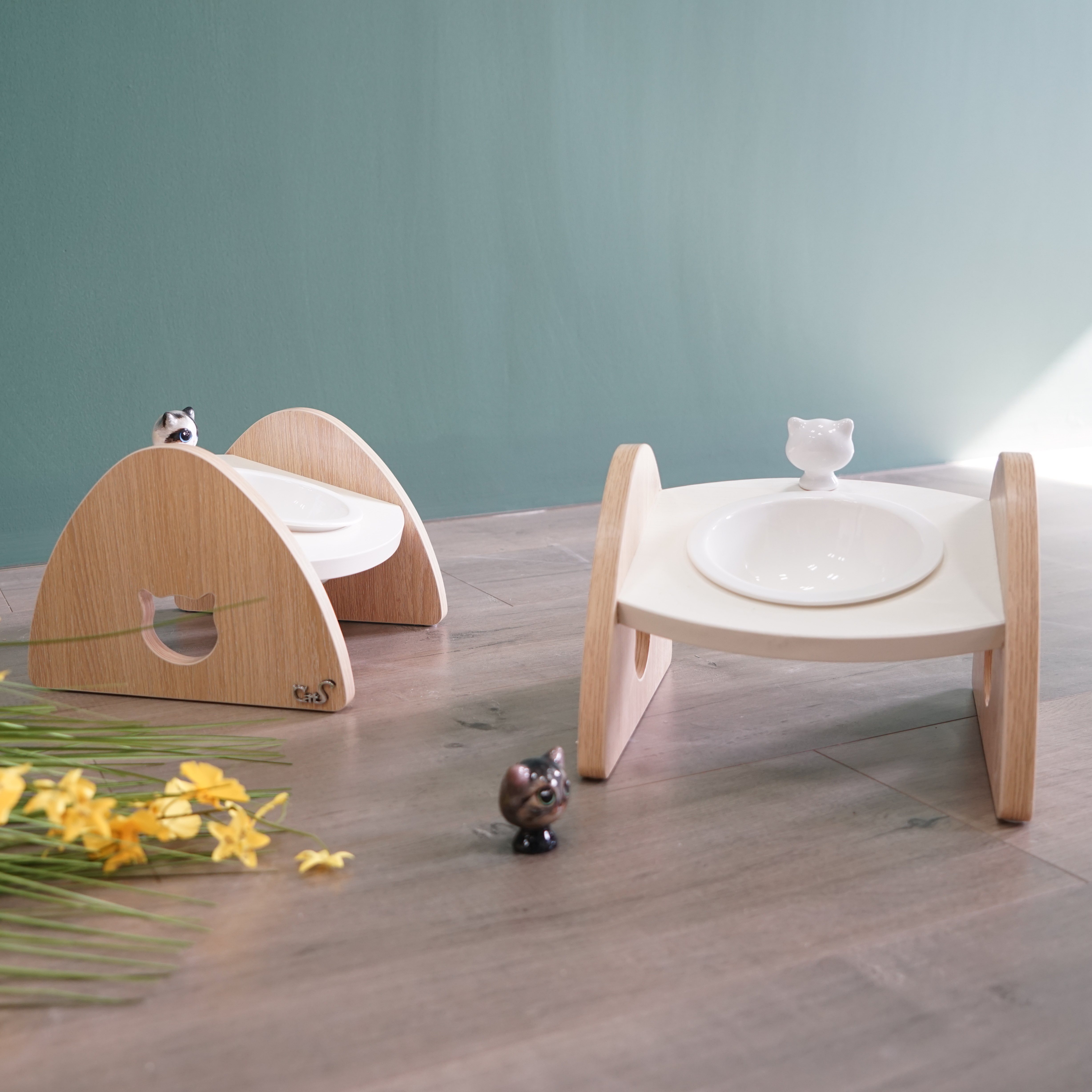 cats猫家具饭团猫餐桌 猫食盆猫碗 可手绘猫头肖像 包邮