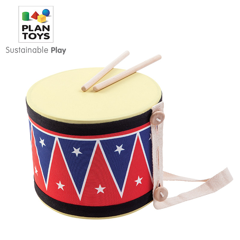 plantoys6412马戏团大鼓儿童启蒙音乐敲击木制早教乐器玩具礼物