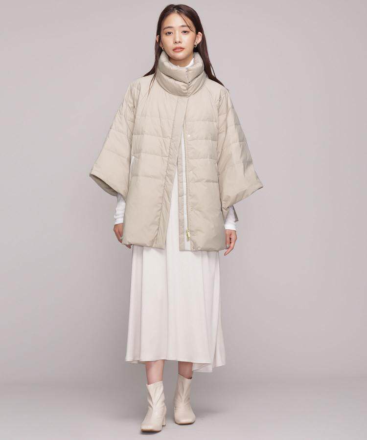 日本代购nanouniverse女款西川羽绒联名披风风斗羽绒服