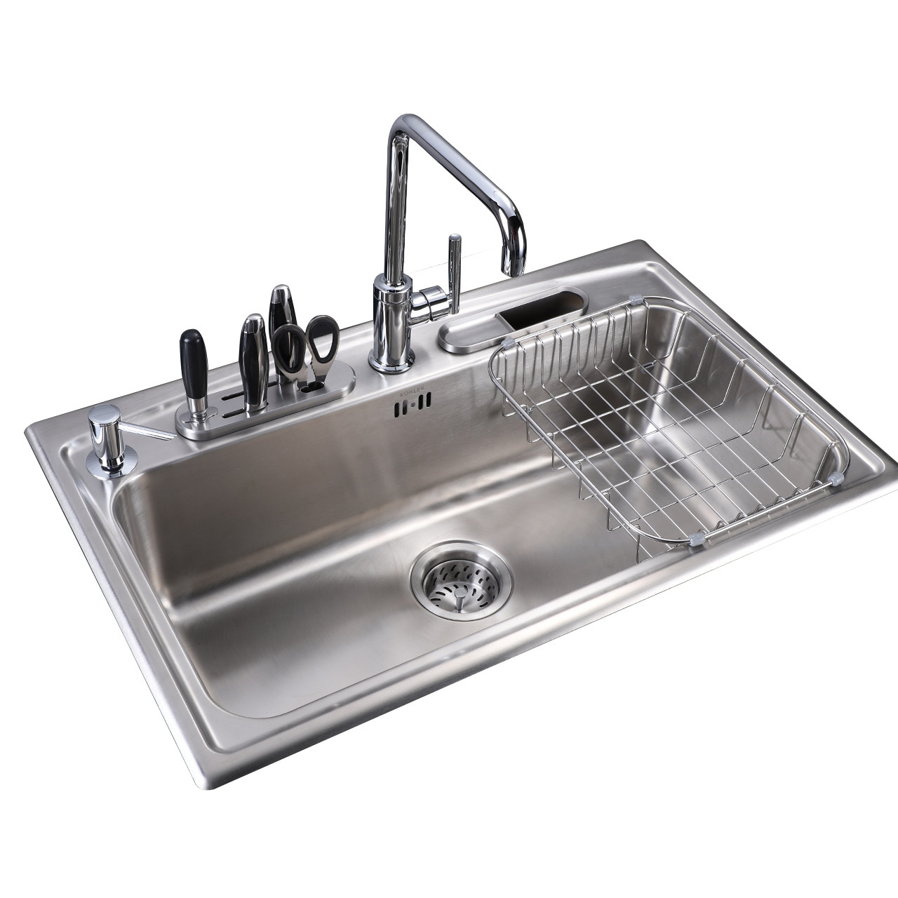 科勒水槽k3644米尔尔顿不锈钢厨房单槽单槽洗菜盆水槽套餐