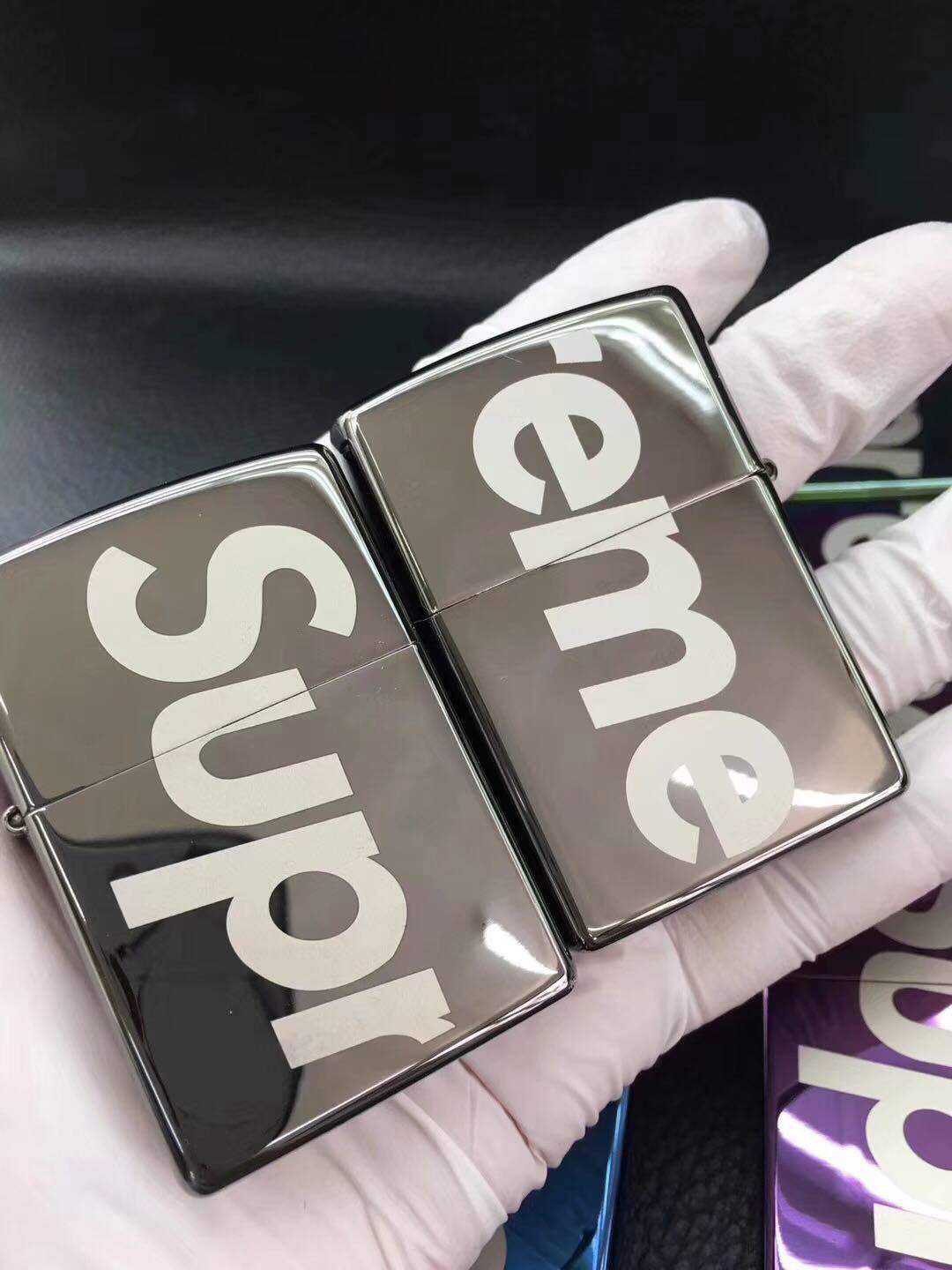 潮牌原装正品zippo打火机彩冰supreme16fw幻彩正版zippo