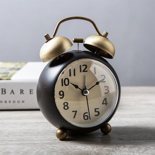 时钟起床神器 复古小闹钟大音量时钟懒人桌面钟表摆件声音叫醒老式