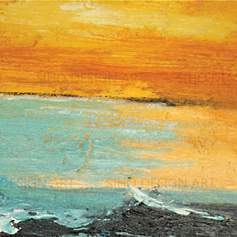 四合艺术 设计院方案定制长条抽象手绘油画 定制高端别墅私宅挂画