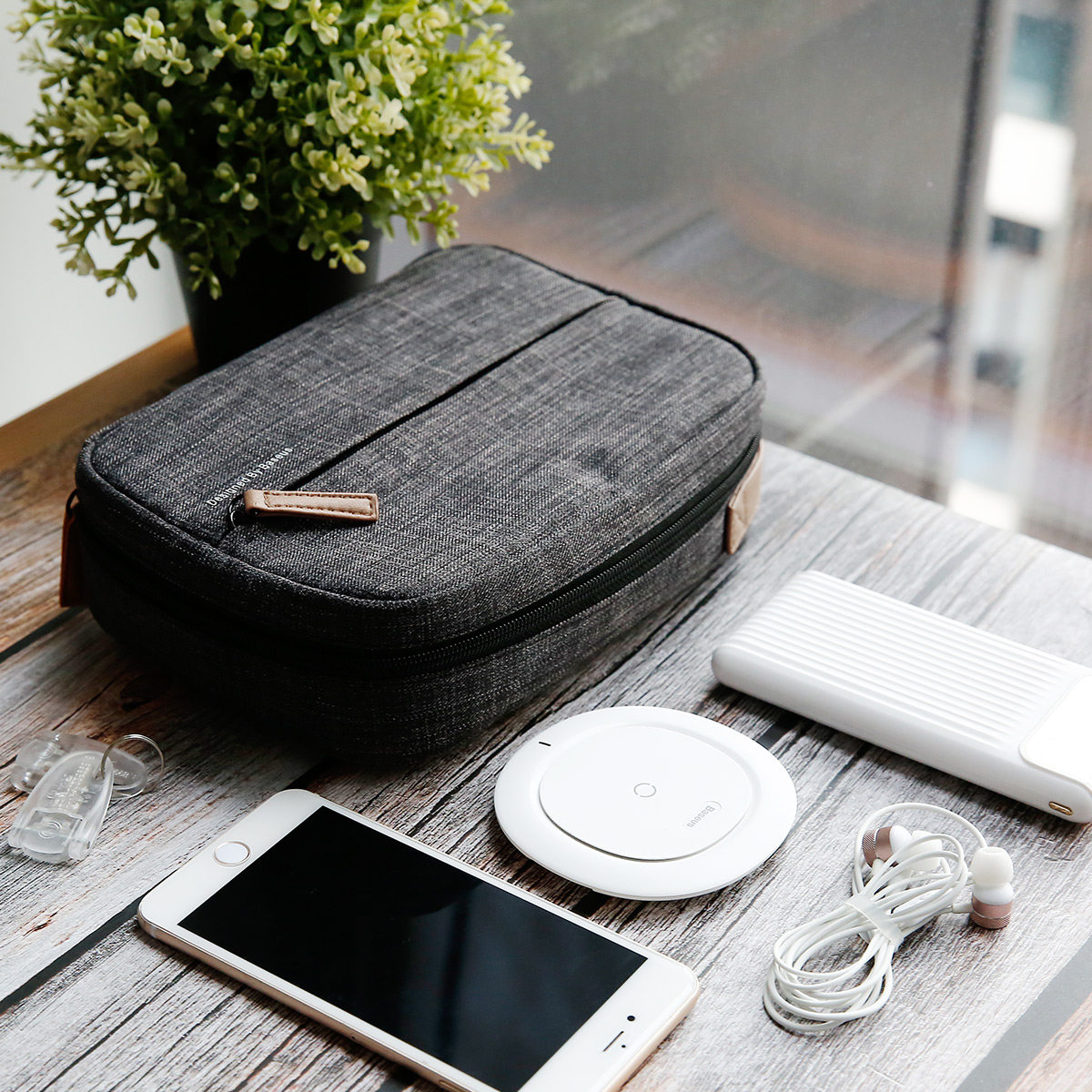 倍思 苹果笔记本电脑macbook鼠标电源数据线手机充电器宝数码收纳整理