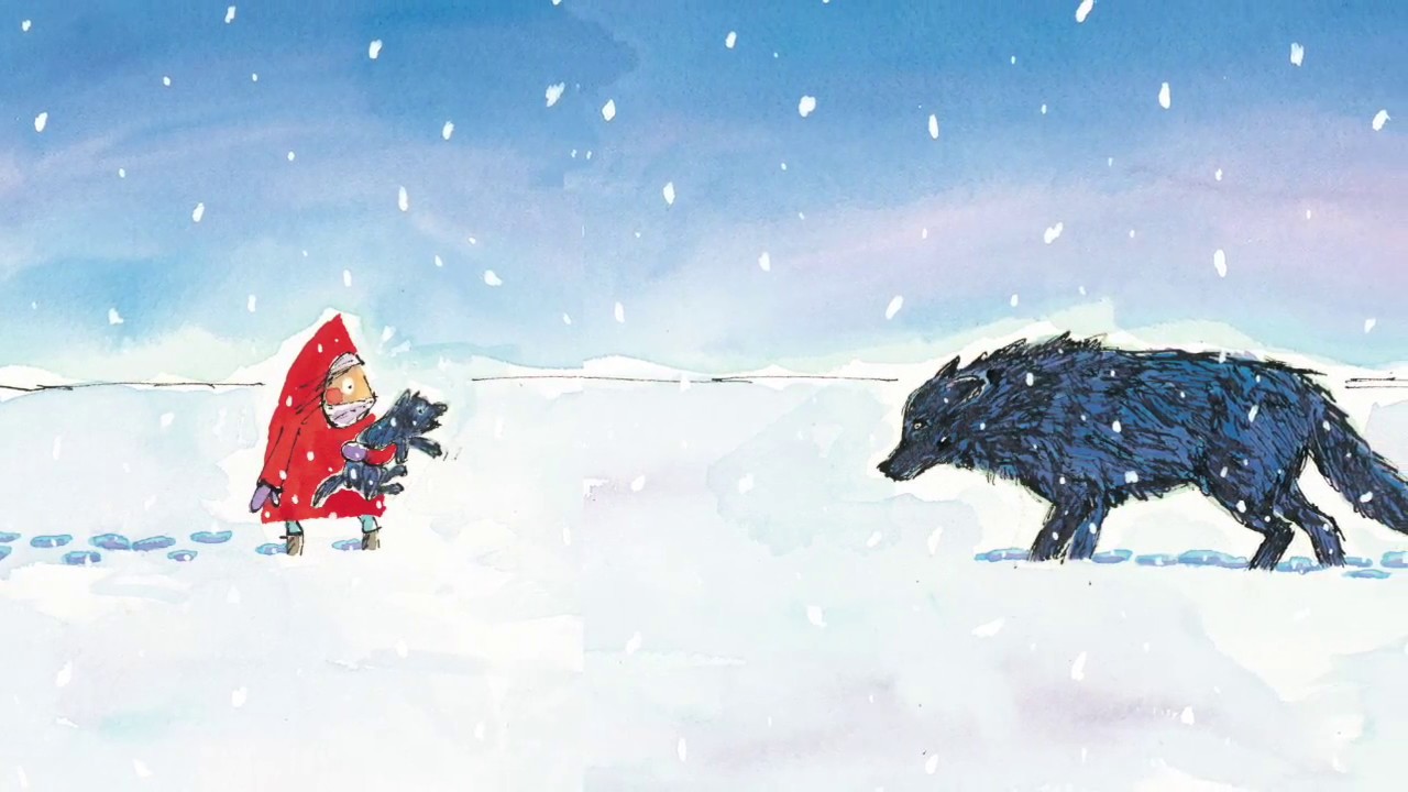 英文原版我遇见了一只小灰狼 雪地里的狼 2018年凯迪克金奖绘本 精装
