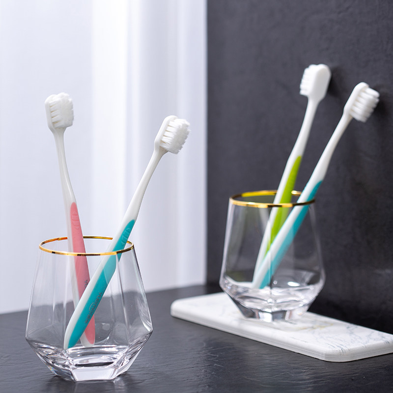 越美细丝软毛牙刷进口刷丝宽幅密毛护齿双层牙刷