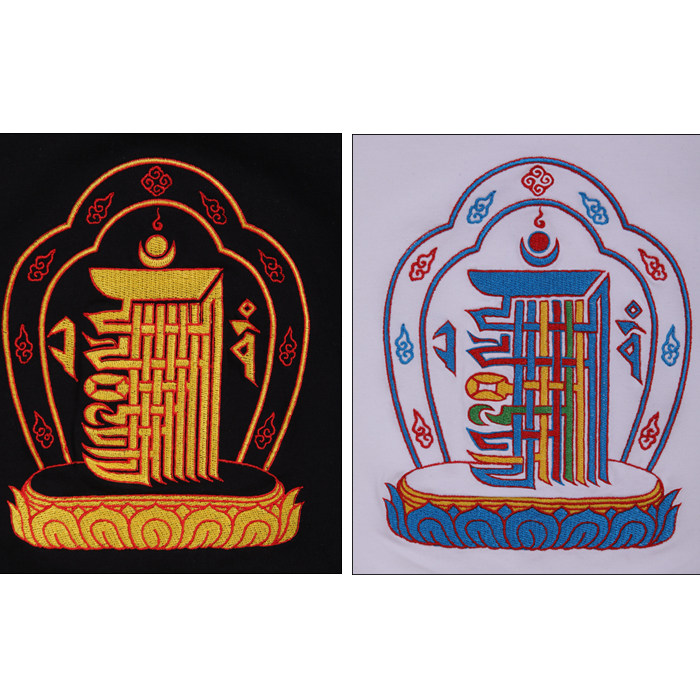 彩螺服饰夏季藏族t恤藏式衬衫民族风纯棉刺绣文化衫短袖十相图t恤