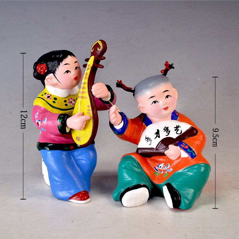 泥人张彩塑彩塑多才多艺泥娃娃童趣摆件小朋友客厅儿童泥人