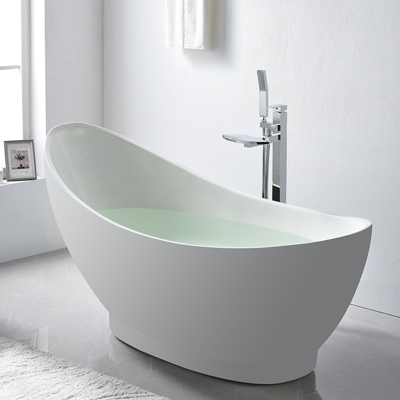 凯施恩落地式浴缸冷热水瀑布出水水龙头缸边立式淋浴浴缸淋浴龙头