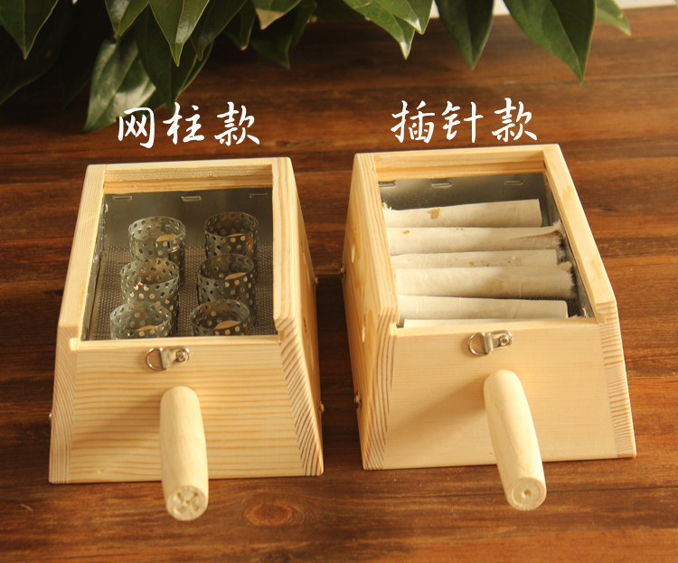 艾灸盒子木制随身家用全身艾盒器具6孔腰部按摩温熏调理器