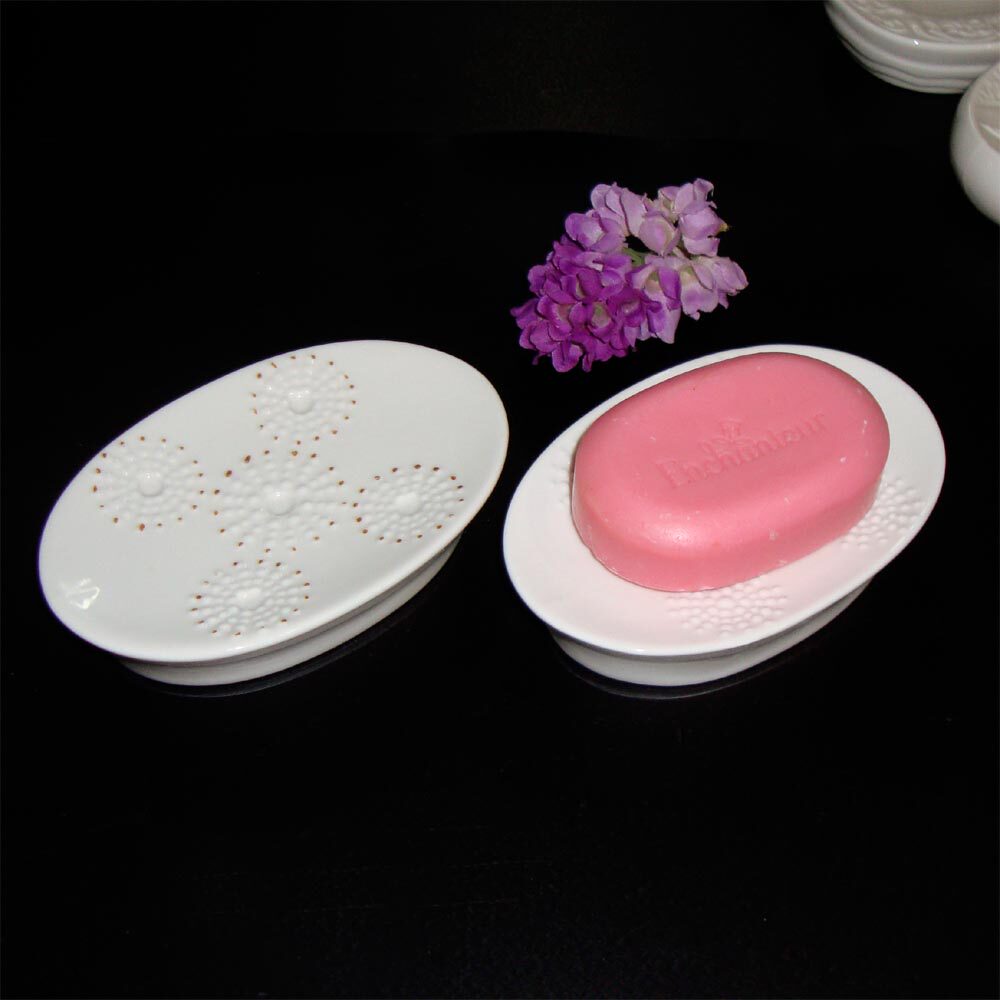 皂盒陶瓷香皂肥皂浮雕圆点手工皂架创意洗衣皂盒