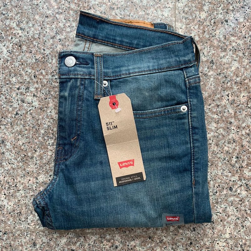 现货Levi's/李维斯男511蓝色水洗修身窄脚牛仔裤四季款045111025