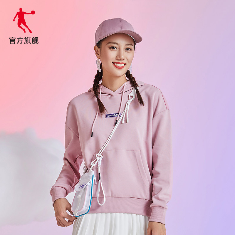 乔丹运动卫衣女2020冬季新款针织休闲连帽套头运动卫衣