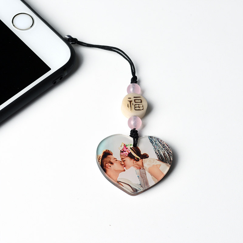 手机挂件定制照片情侣手机链吊坠短款挂饰饰品手机挂件