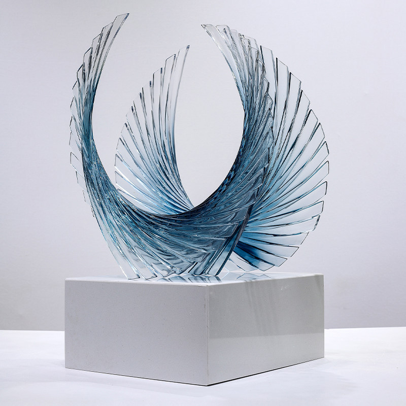 现代轻奢亚克力手工艺品酒店大厅售楼处别墅客厅立体装饰摆件