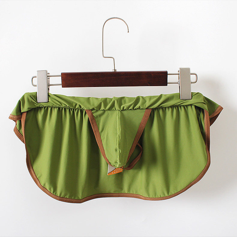 内裤日式裤兜裆布内藏男式丁字高开叉家居单丁裤男丁字裤