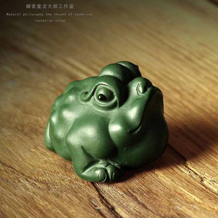 御青手工三足霸气民国绿泥茶宠紫砂连平姚连平茶宠摆件