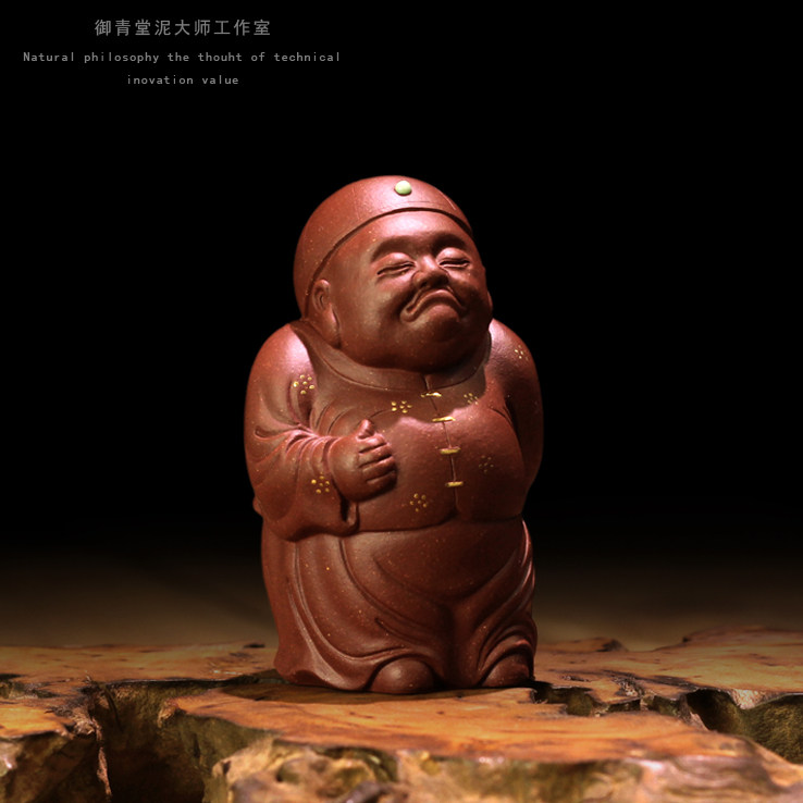 御青宜兴紫砂茶宠茶玩雕塑摆件正品徐峰地主老财茶宠摆件