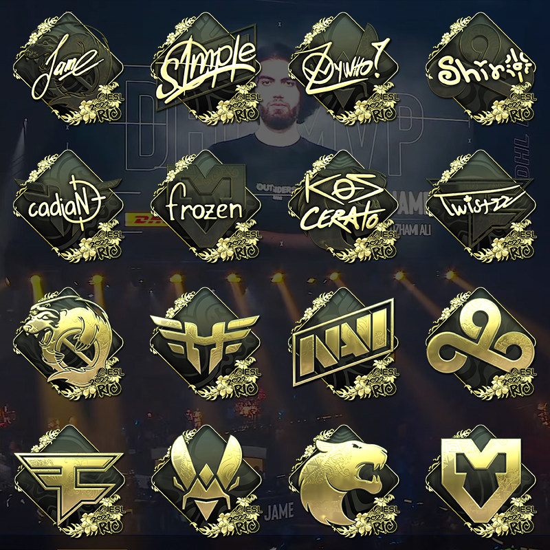 2022里约major2021年安特卫csgo印花周边贴纸金贴泰坦游戏