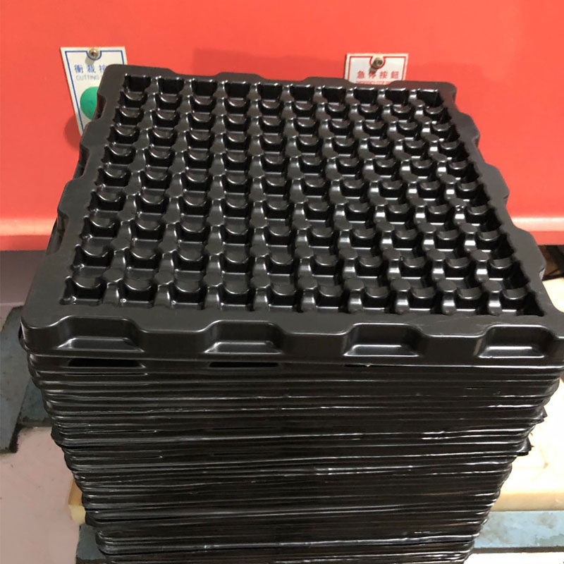 吸塑工厂定做防静电托盘方格透明五金产品电子塑料托盘