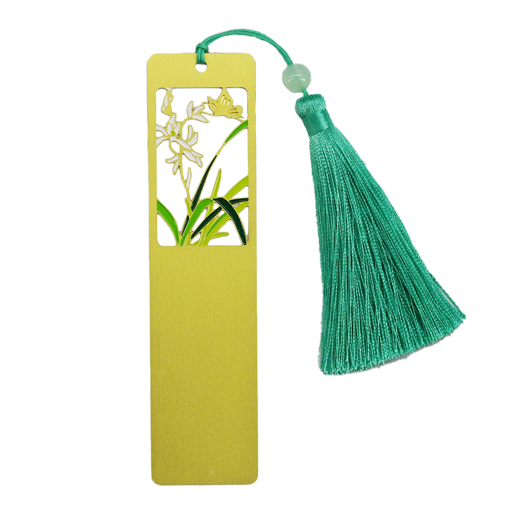 兰花国潮黄铜艺术书签文化创意故宫书签