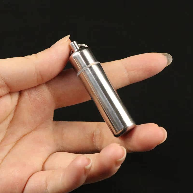 迷你不锈钢防水罐小药瓶创意户外急救密封仓老人随身便携收纳药盒