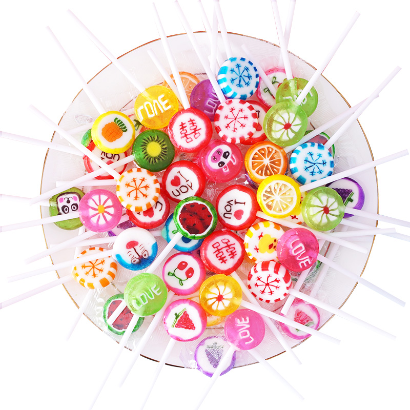 伊佳水果切片棒棒糖散装可爱创意儿童儿童节节日传统糖果