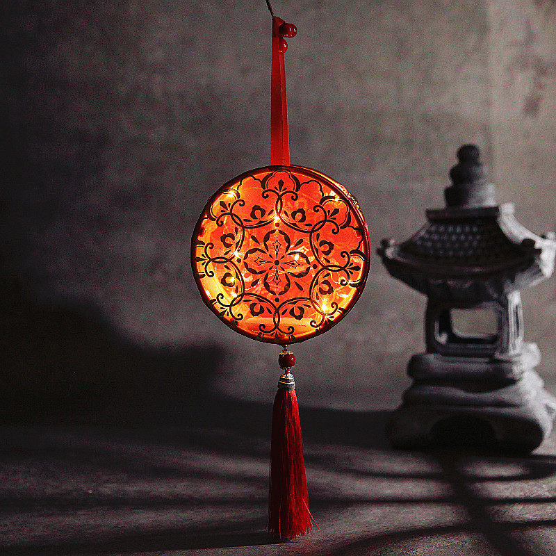 圆形灯笼儿童小孩七夕中秋手提月兔中国国风灯笼