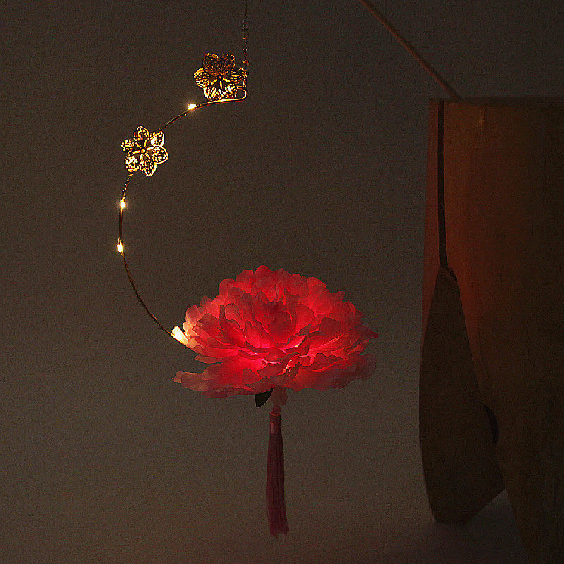 手提荷花花灯汉服宫灯灯中国风复古古风国潮灯笼