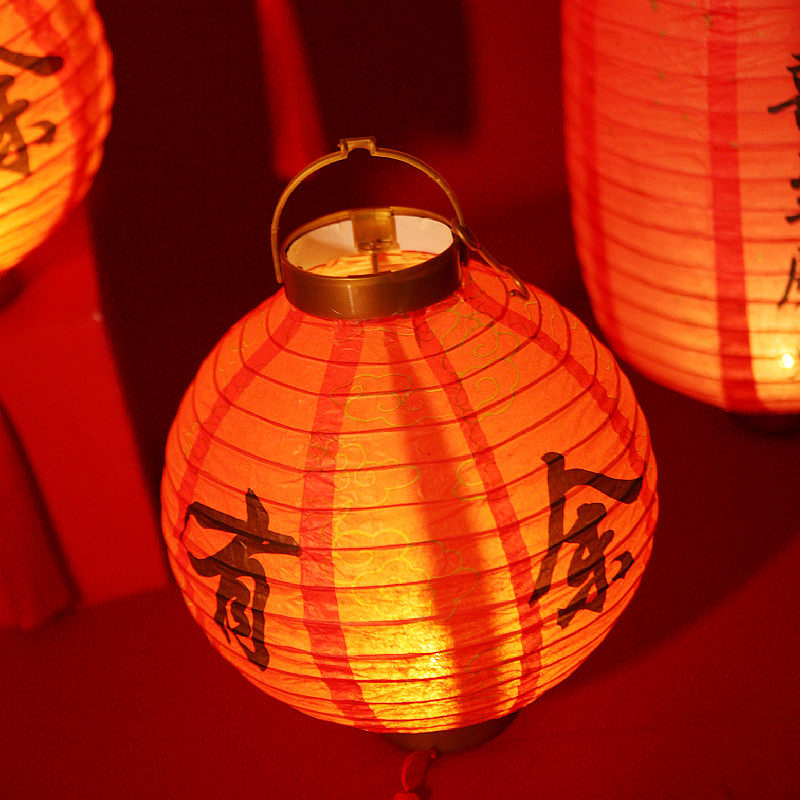 过年元宵节冬瓜纸灯灯笼春节圆形中国国风中式灯笼