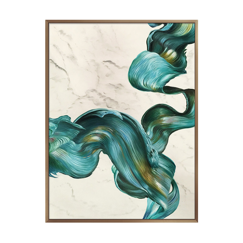 尚尚木莲现代轻奢入门玄关装饰画客厅走廊过道挂画油画