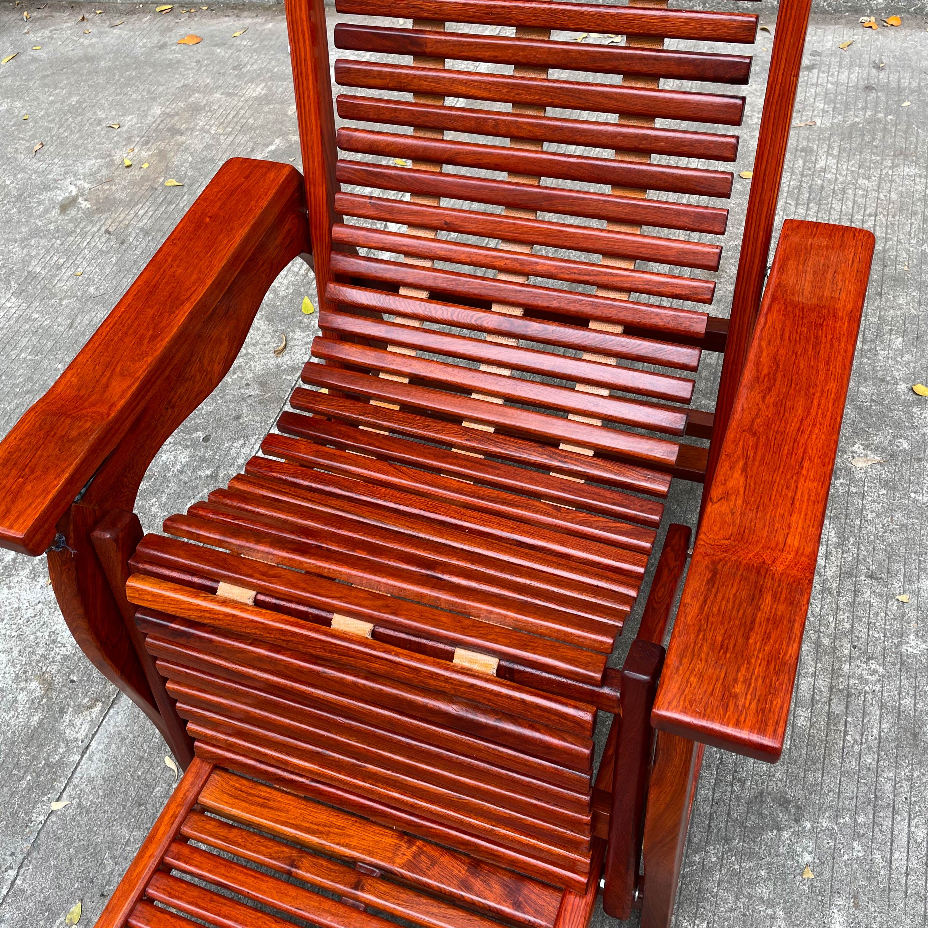 越南红木沙滩躺椅椅子大果紫檀缅甸花梨实木家具折叠椅