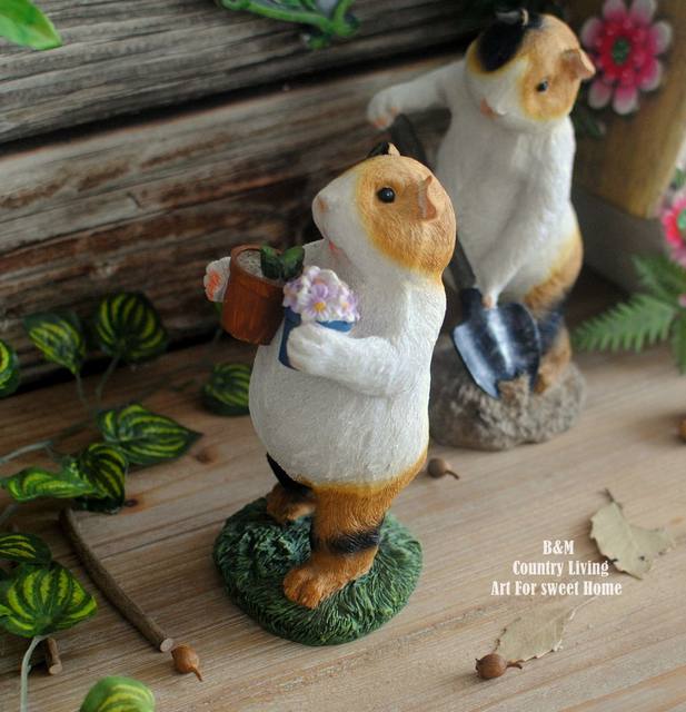 Pastoral da Meng Meng resin lovely garden courtyard terrace guinea pig gardener gardening landscaping Home Decoration Pastoral da Meng Meng resin lovely garden courtyard terrace guinea pig gardener gardening landscaping Home Decoration