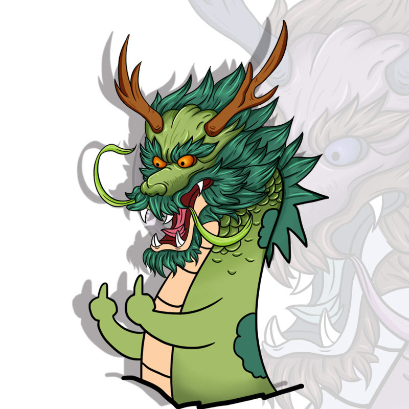 汽车个性可爱卡通龙车贴龙图腾贴纸恶搞趣味电动车汽车装饰贴