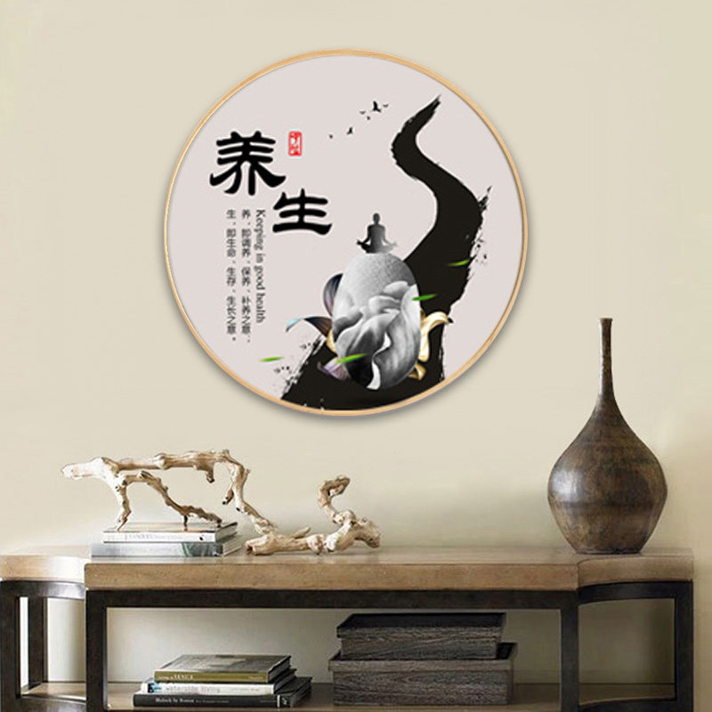 中医养生墙面装饰装饰美容美容院艾灸针灸挂画休闲会所现代装饰画
