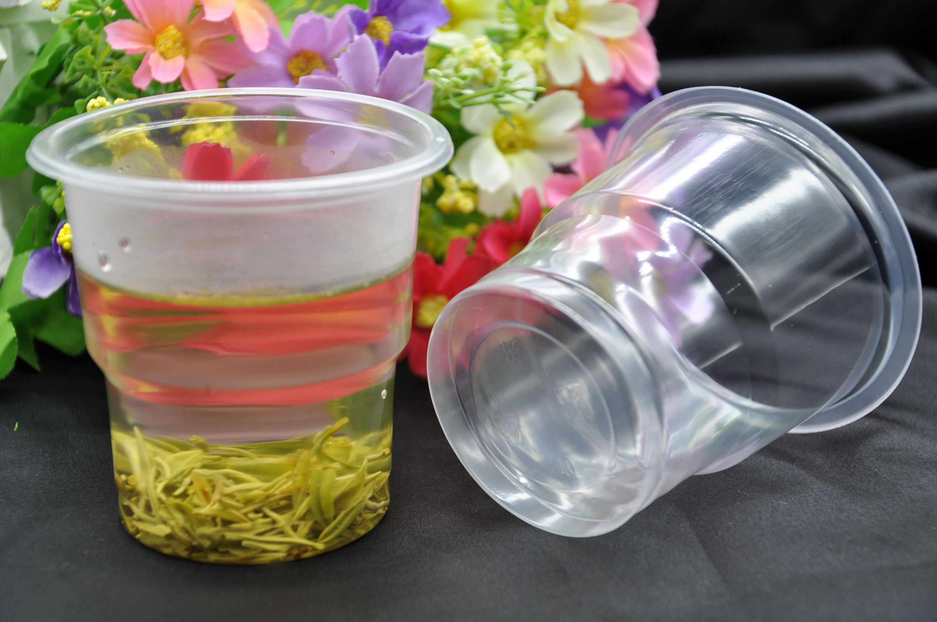 一次性塑杯250ml透明塑料杯子喝水水杯酒店宾馆棋牌塑杯