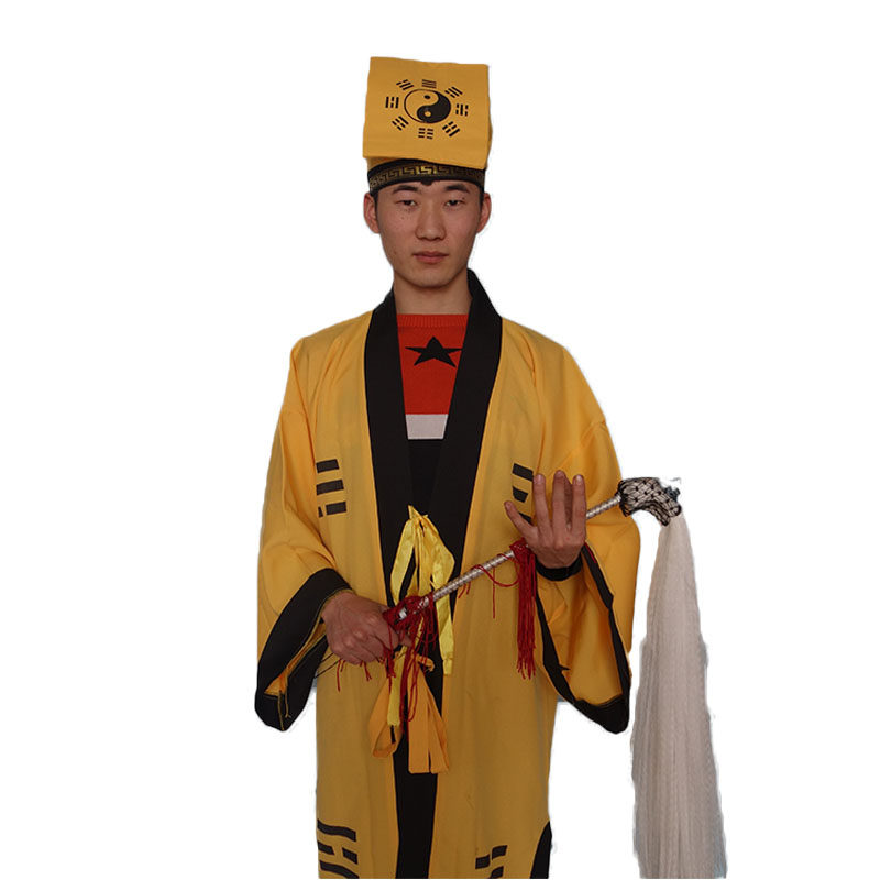 道士服装道教天师道袍茅山法师太极八卦法器民族服装
