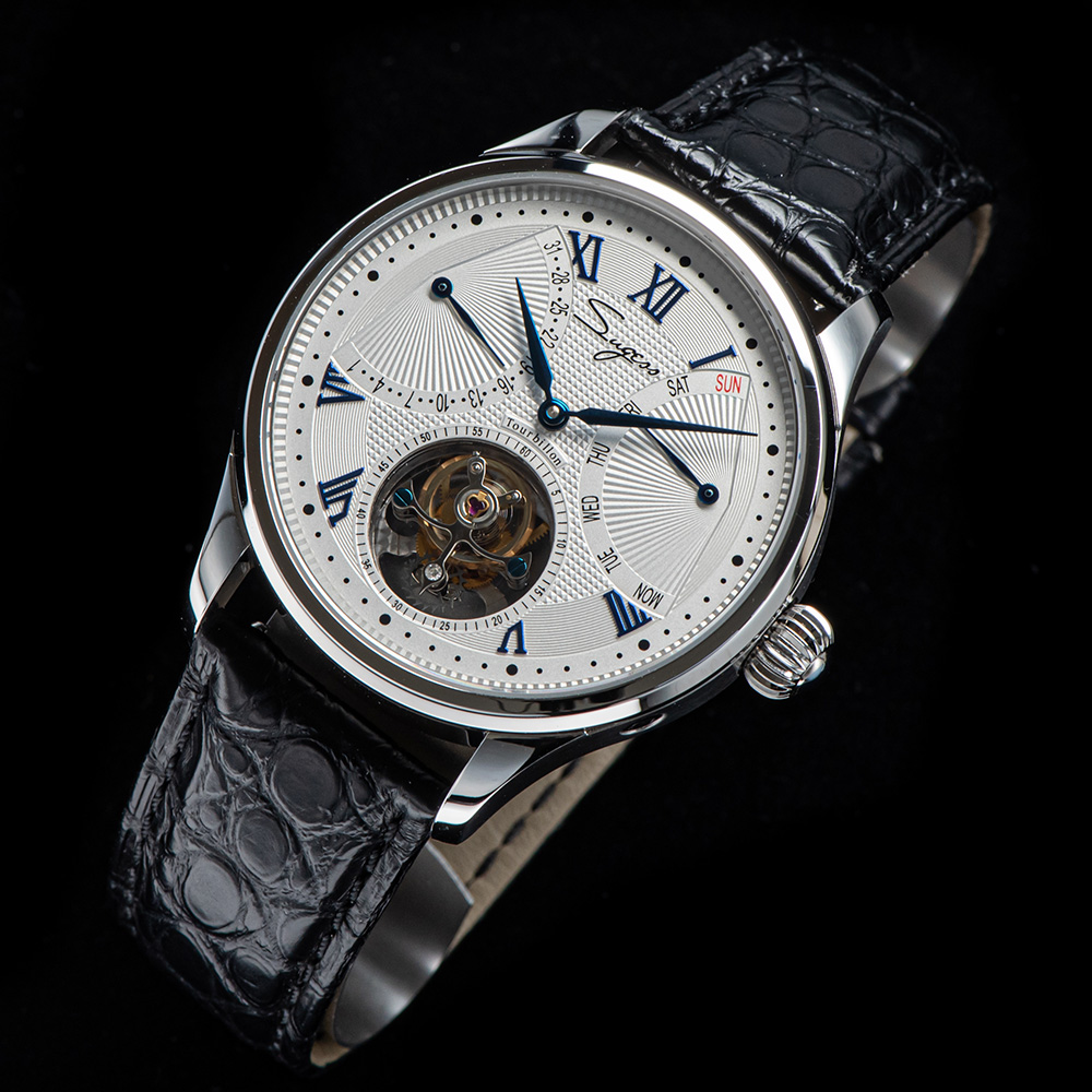 苏格斯海鸥机芯自动陀飞轮机械男表正品大表盘日期星期多功能手表