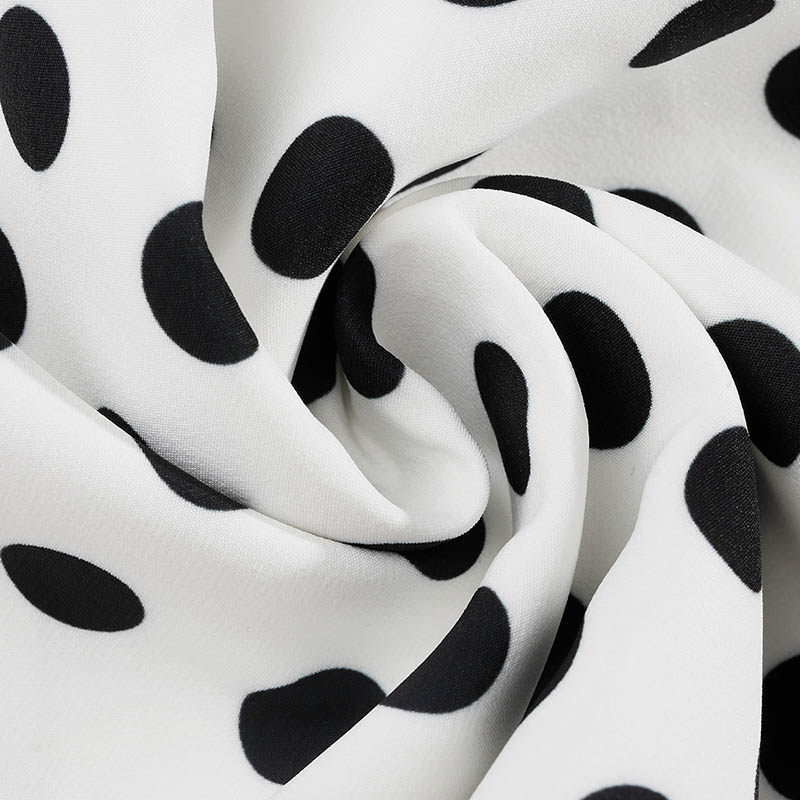 dplay德帕拉夏季新款时尚黑白波点裙装复古气质收腰连衣裙女 - dplay