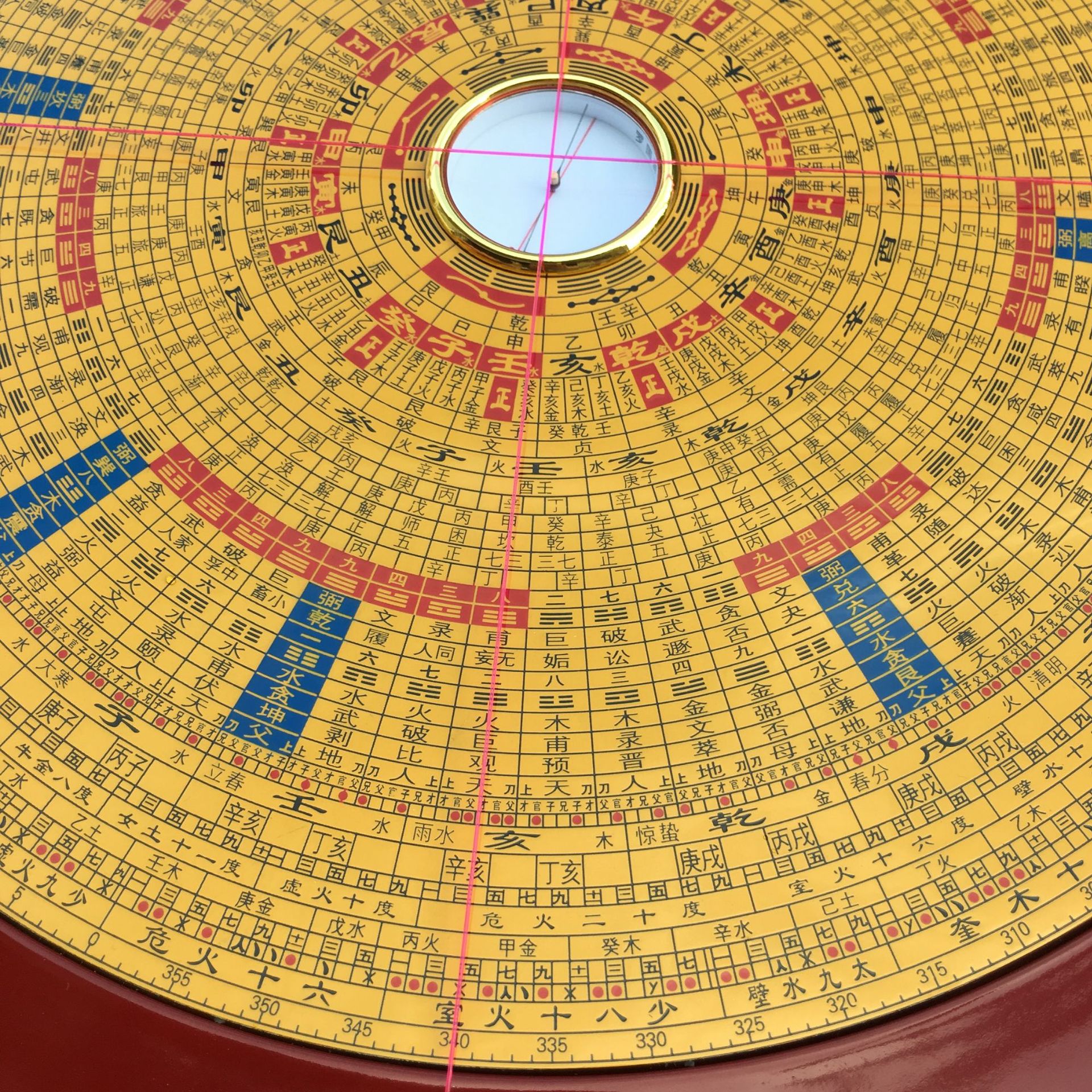 一尺集福堂专业罗盘三元 三合综合盘风水纯铜罗盘仪10寸37层 正品