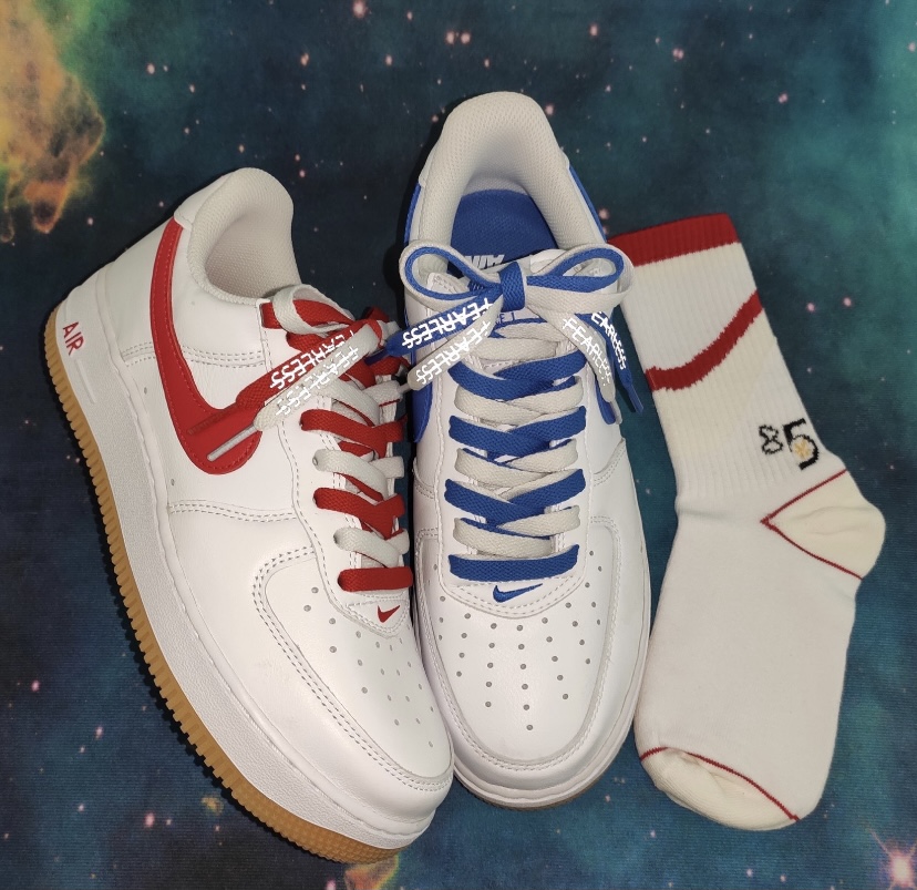 适配airforce1lowretrosince82白蓝fearless反光字母af1鞋带鞋带
